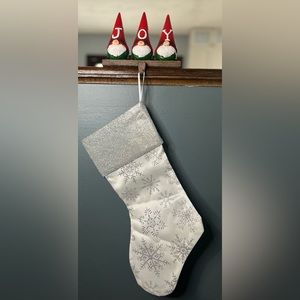 *New*- Christmas Stockings White/Silver Glitter snowflake design